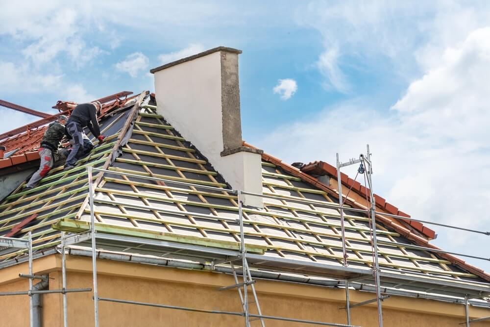 Roof work in progress