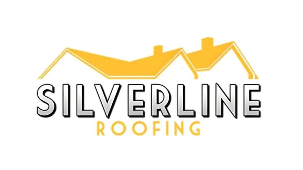Silverline Roofing Limited logo, featuring stylized rooftops in yellow and bold text indicating professional roofing services.