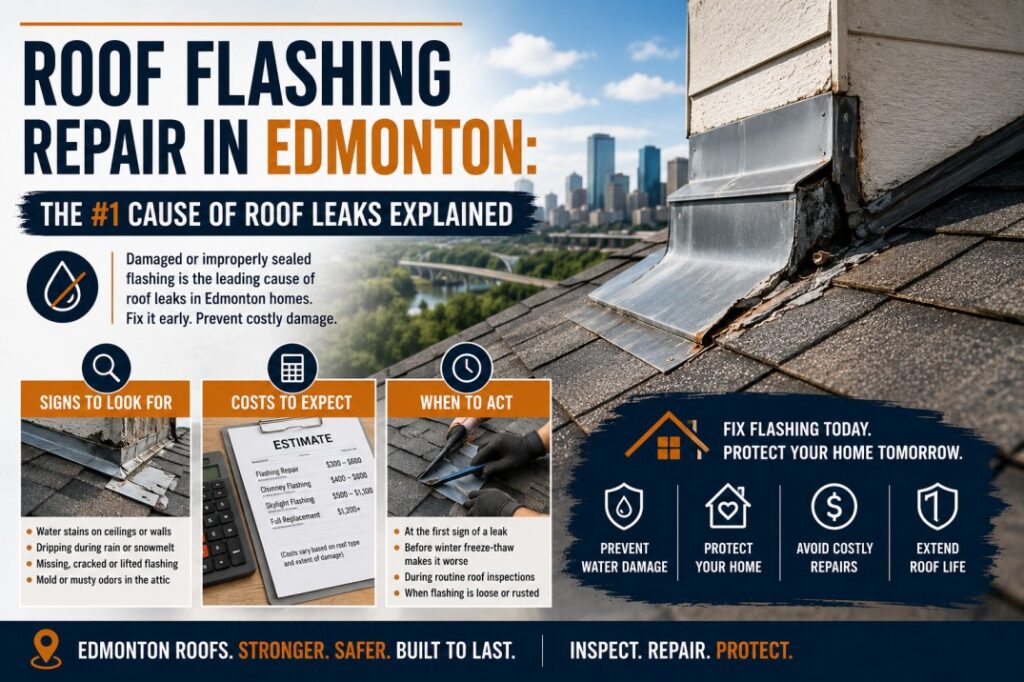 Roof Flashing Repair Edmonton: Types, Costs & Leak Fixes (2026)