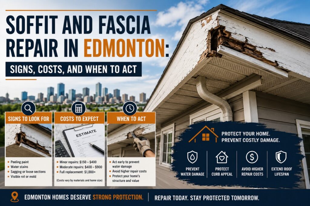 Soffit and Fascia Repair in Edmonton Signs, Costs, and When to Act