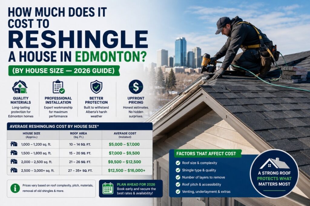 How Much Does It Cost to Reshingle a House in Edmonton? (By House Size)